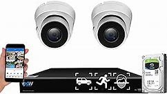 GW Security 8 Channel Smart AI PoE NVR Ultra-HD 4K (3840x2160) Security Camera System with 4 x 4K (8MP) 2160P Face Recognition/Human/Vehicle Detection Waterproof Surveillance IP Dome Camera