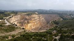 Drone shot of a large mine in Spain