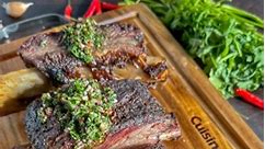 Smoky Short Ribs with Fresh Chimichurri 🔥 💨 Firing up the portable @CuisinartOutdoors Wood Pellet Grill & Smoker—about to make these short ribs smokin' hot! | GrillHunters