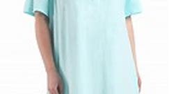 FEREMO 100% Cotton Plus Size Nightgowns for Women Short Sleeve Ladies Sleepwear
