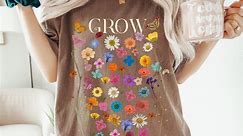 Grow in Grace PNG, Christian Boho Art, Instant Digital File, Digital Only PNG, Bible Verse File, Art Download Pngs, Pressed Wild Flowers - Etsy