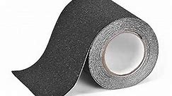 Anti Slip Tape, 6" × 30 Feet, Non Slip Stair Treads for Wooden Steps, Grip Tape for Stairs, 80 Grit, Strong Abrasive Adhesive for Indoor & Outdoor (Black)