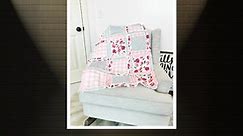 Pink Quilt for Sale Handmade, Baby Girl Quilts, Homemade Pastel Rag Quilt Teen Girl Bedding for Girls