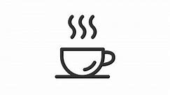 Hot Coffee, Coffee Shop animated icon on transparent background.