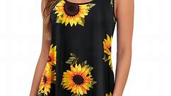 CRAYNER Women Summer Sleeveless Dresses Casual Swing T Shirt Dresses Beach Cover up Tank Sundress with Pockets