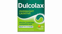 Dulcolax Bisacodyl Stimulant Laxative Pills for Overnight Constipation Relief, 5 mg, 50 Tablets