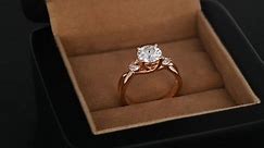 Gold Engagement Diamond Ring in Jewelry Box