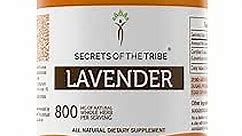 Secrets of the Tribe Lavender 120 Capsules, 800 mg, Lavender (Lavandula angustifolia, Lavandula x Intermedia) Dried Flowers (120 Capsules)