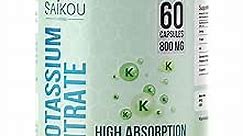 Potassium Citrate 800 mg High Absorption - 60 Servings Supports Electrolyte Balance, Kidney and Bone Health