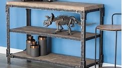 Brown Wood 2 Shelves Console Table - Bed Bath & Beyond - 17240675