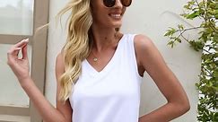 UVN V Neck Tank Tops for Women Summer Sleeveless Shirts Casual Tank Loose Fit Flowy Tunic Tops