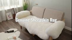 Premium Genuine Fur Sheepskin Rug Real Australia Sheepskin Natural Luxury Fluffy Lambskin Fur Area Rug Seat Covers for Kids Bedroom Sofa Chair Cover (Light Brown, Double Pelt/2ft x 5.5ft)