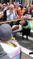 LGBT Boston Pride Parade Ribbing cutting ceremony 2023 Ma Governor Maura Healey Mayor Michelle Wu
