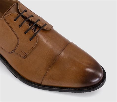 OFFICE Mayson Toe Cap Derby Shoes Tan Leather - Men's Smart Shoes