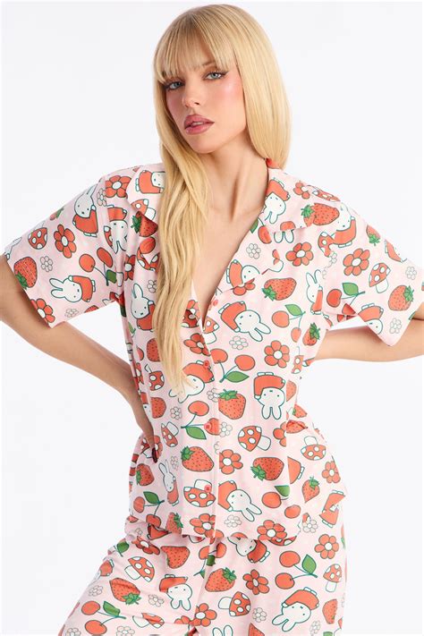 Miffy Cherry Mushroom PJ Pant Set - Pink/combo | Fashion Nova