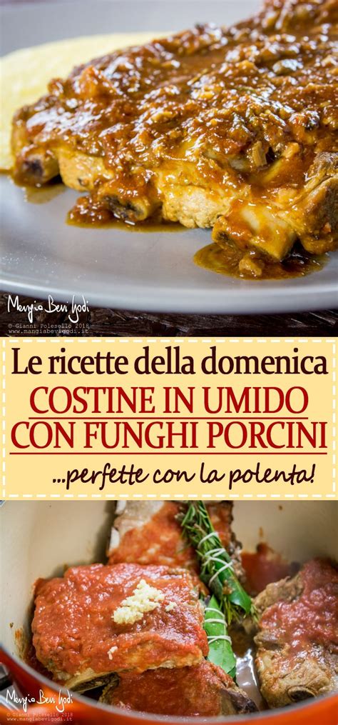 1kg di costine di maiale, ben sgrassate 1 grossa cipolla 2 spicchi di aglio 1 foglia di alloro 1/2 bicchiere di vino rosso 700g di passata di pomodoro la verace cirio sale, pepe, olio extravergine d'oliva. Costine di maiale in umido con funghi | Ricetta | Ricette