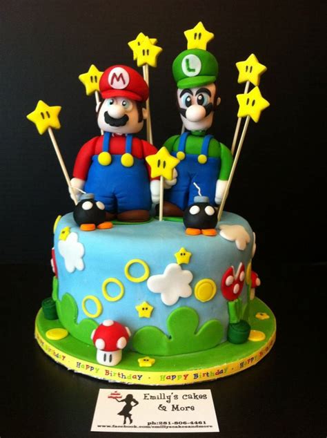 Inspiration and ideas to help you throw a super mario brothers birthday party. Mario Bros. And Luigi | Beautiful cakes, Cake