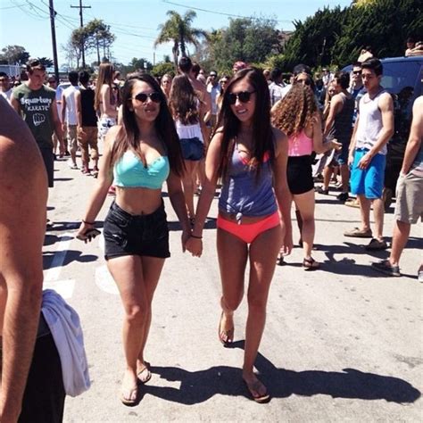College girls get sticky from multiple cumshots. Girls of Deltopia Spring Break Party (53 pics)