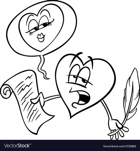 Two sheets of construction paper, glue, and scissors help make the perfect mother's day card. Heart reading love poem coloring page Royalty Free Vector