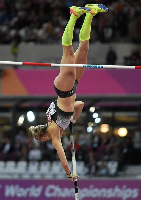 But they are like flying angels in the blue sky when they are performing pole vault.check out at: LISA RYZIH at Women's Pole Vault Final at IAAF World ...