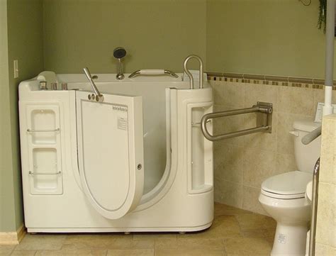 Take everything out of the cabinet. This step-in tub is perfect for soaking and easily ...