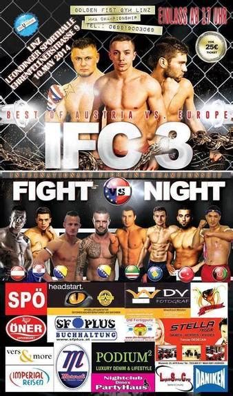 Ultimate fighting championship es la organización líder de artes marciales mixtas en el mundo. International FC 3: Best of Austria vs Europe | Event ...