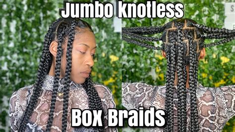 These braids are lovely, and they are better for your natural hair. Jumbo Knotless Box Braids Tutorial on Natural Hair | VERY ...