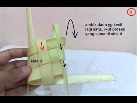 Cara meletak riben permulaan yang betul kedua. part2 cara anyam ketupat - YouTube