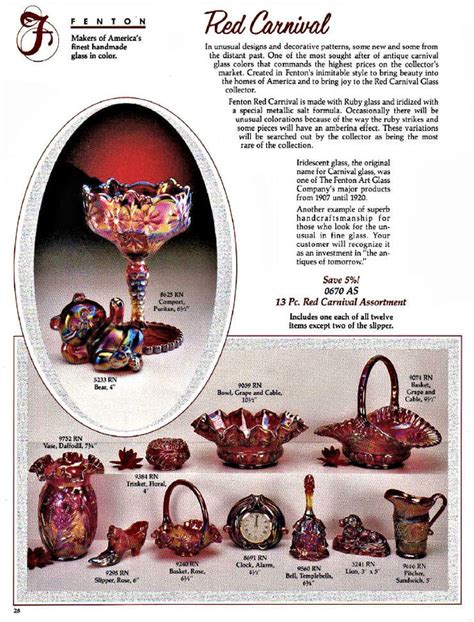 Jul 08, 2019 · fenton glass: Fenton's Contemporary Red Carnival 1990-91 catalog ...