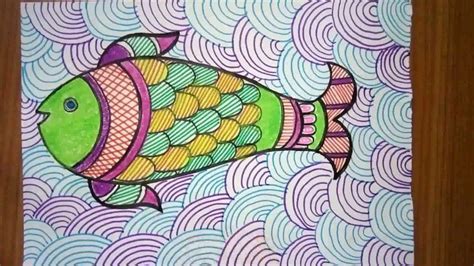 Drawing is usually using a good grade toothed paper with graphite pencils, charcoal. Fish Madhubani Painting ( Coloured ) - YouTube