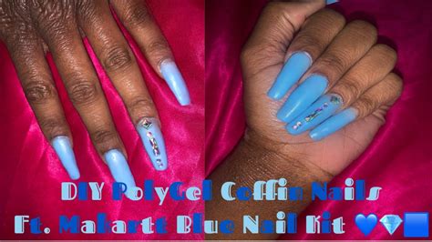 Diy testing a amazon modelones polygel mini kit ! DIY PolyGel Coffin Nails Ft. Makartt Blue Polygel Nail Kit ...