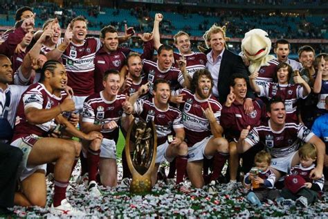They have never been awarded the wooden spoon in over 70 years since their founding. Manly Sea Eagles players celebrate with the trophy after ...