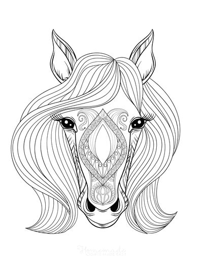 A special collection of amazing horse coloring pages for adults will melt the heart of any animal/horse lover. 101 Horse Coloring Pages for Kids & Adults | Free Printables