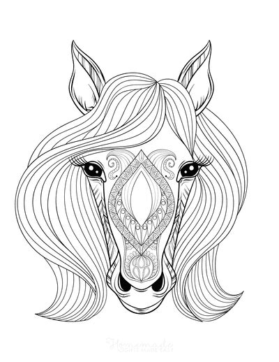 A special collection of amazing horse coloring pages for adults will melt the heart of any animal/horse lover. 101 Horse Coloring Pages for Kids & Adults | Free Printables