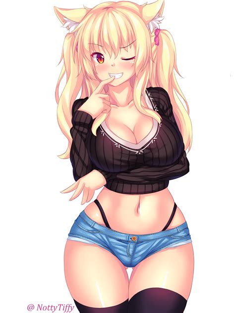 When she blinks only one eye closes. Safebooru - 1girl ;d animal ears black legwear black ...