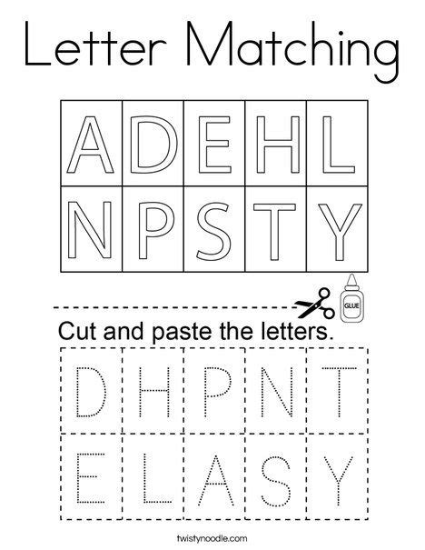 Kids crafts, free worksheets, kids activities, coloring pages, printable mazes and much more at allkidsnetwork.com. Letter Matching Coloring Page - Twisty Noodle | Letter ...