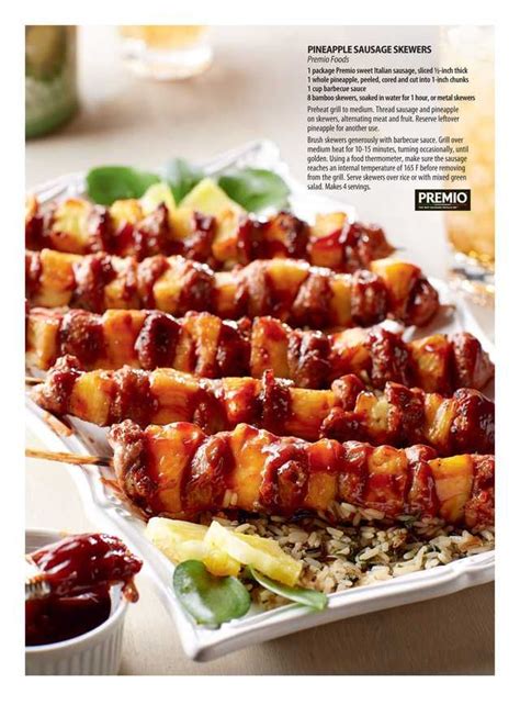 These grilled mediterranean chicken skewers are from costco. Pineapple Sausage Skewers - Costco Connection May 2017 ...