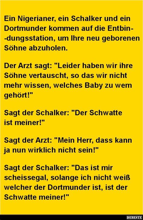 Was macht ein schalker wenn er meister wird ? Ein Nigerianer, ein Schalker und ein Dortmunder kommen ...