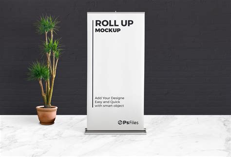 Best Free Roll-Up Banner Standee Mockup PSD