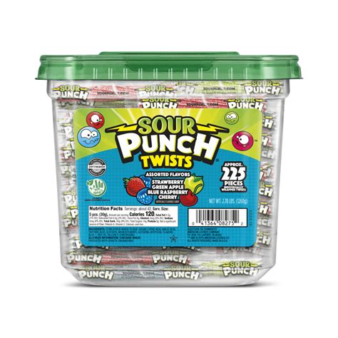 Sour Punch Twists, Assorted Flavors, 2.78lb Jar - Walmart.com - Walmart.com