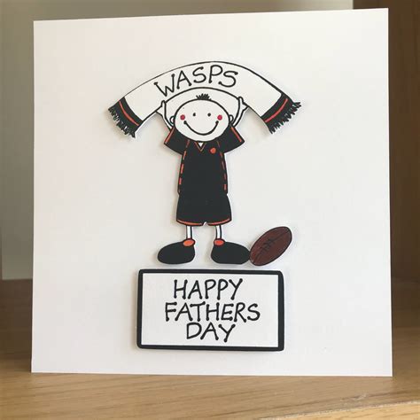 Wish dad a happy father's day by personalizing any of our free printable card templates online. Excited to share this item from my #etsy shop: Wasps Rugby Fathers day card. Handmade card for ...