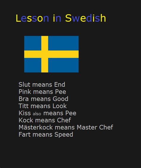 Get a full comparison between australia vs sweden. SWEDISH 101