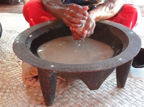 Kava is some sort of ancient sulani drink that is special to the island. Preparing the kava | A cold tea of pepper root, much ...