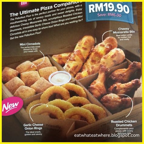 Connect with us at +6215003xx. Eat what, Eat where?: Just One Food - Domino's Fabulous Four