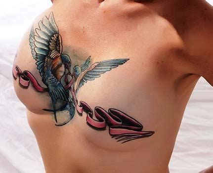 We discussed getting special ones that dealt with some personal subjects. Mastectomy scar cover-up tattoo by Boston Rogoz: TattooNOW