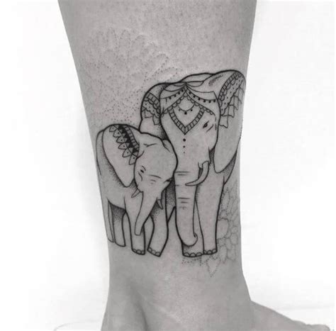 The elephant couple tattoo is a unique way to express love for respective partners. 50+ Geometric Elephant Tattoos Designs & Ideas (2020) With ...