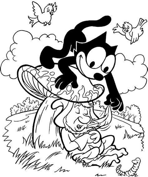 Felix the Cat Coloring Pages to Print | Cat coloring page, Cartoon coloring pages, Coloring pages