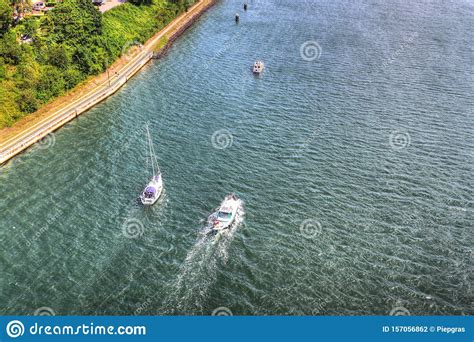 The canal connects the how to approach and lock in at the kiel canal for many sailors a locking into the kiel. View On And From The Kiel Canal Bridge In Northern Germany ...