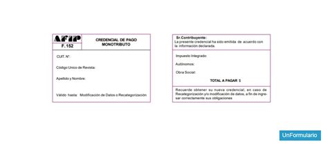 El monotributo social afip es un régimen que facilita y promueve la incorporación a la economía formal de emprendedores en. Formulario 152 AFIP