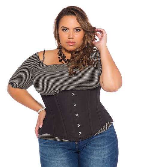 These products have high absorbent properties that make them ideal to wear when running errands or during outdoor activities. Lara Black Cotton Corset (Plus Size Steel Boned Underbust ...